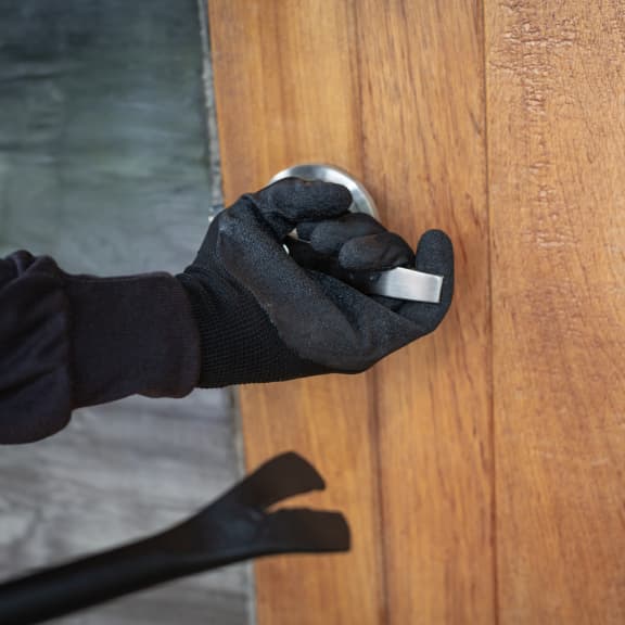 Burglar breaking into property